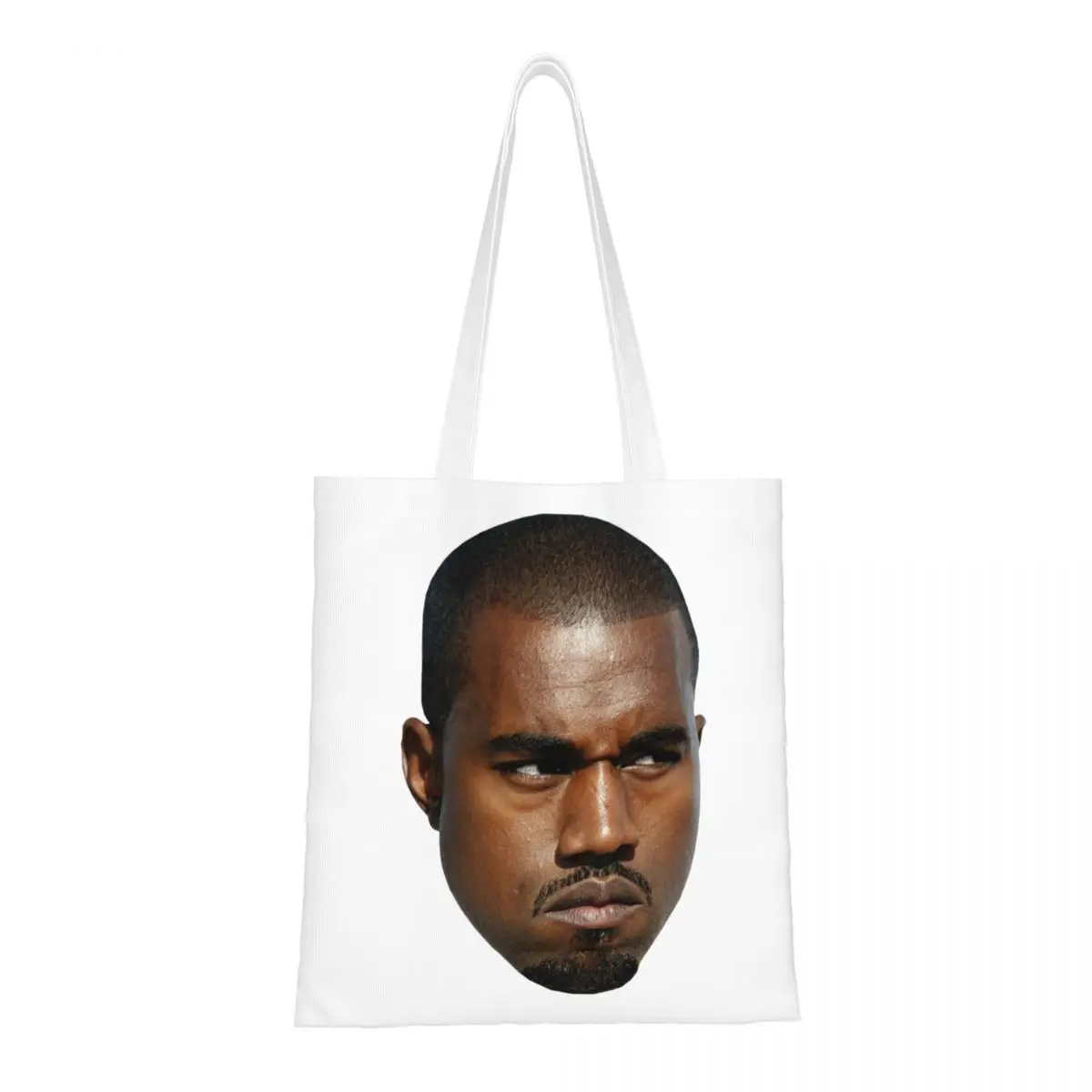 Custom Funny Kanye West Meme Canvas Shopping Bag Women Portable Groceries Rapper Music Producer Tote Shopper Bags