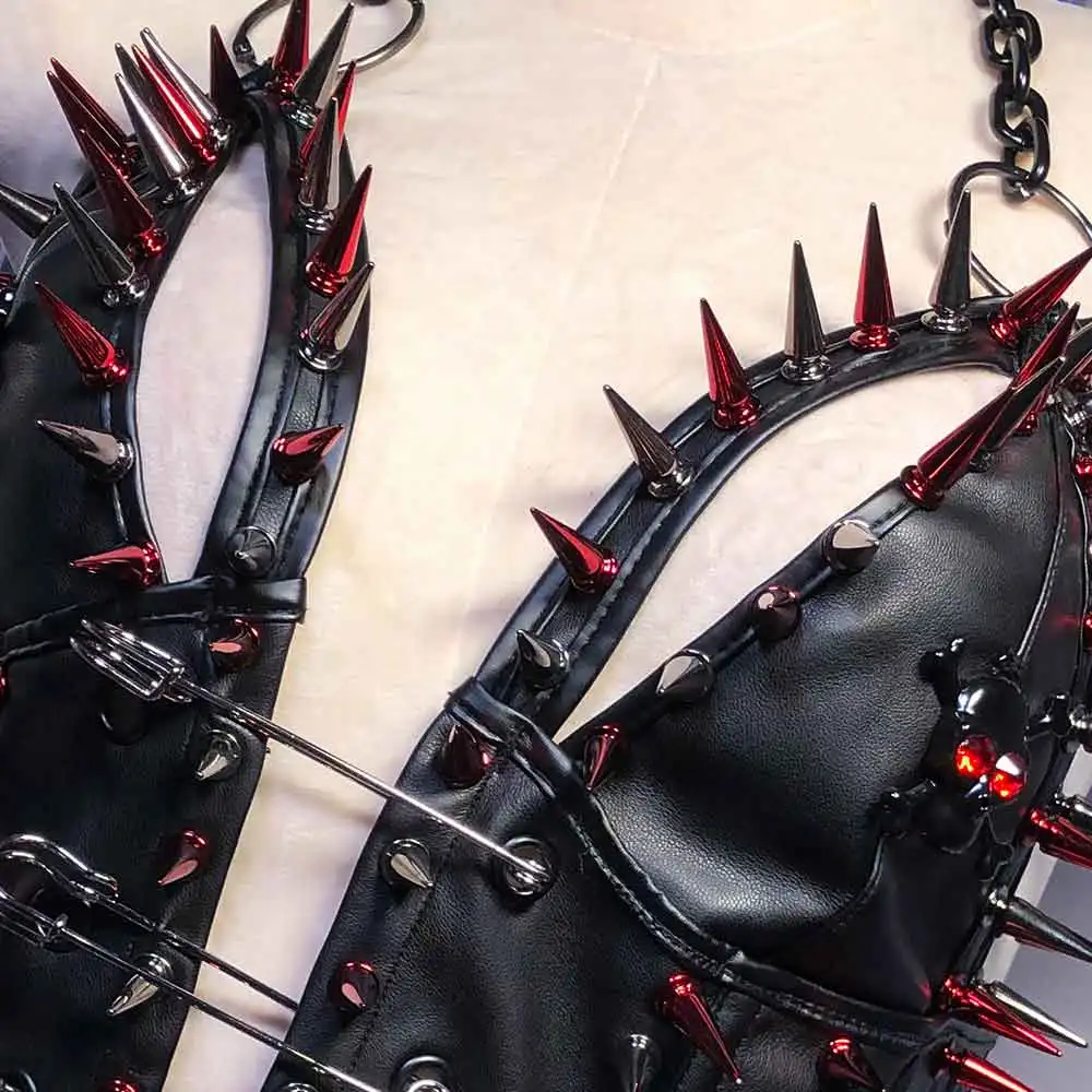 Kawaii Grunge Studded Rivet E-Girls 90s Cyber Y2K TOPS DIY Punk Rock Gothic Tank Pin Harajuku Goth Emo Hand Made Eco