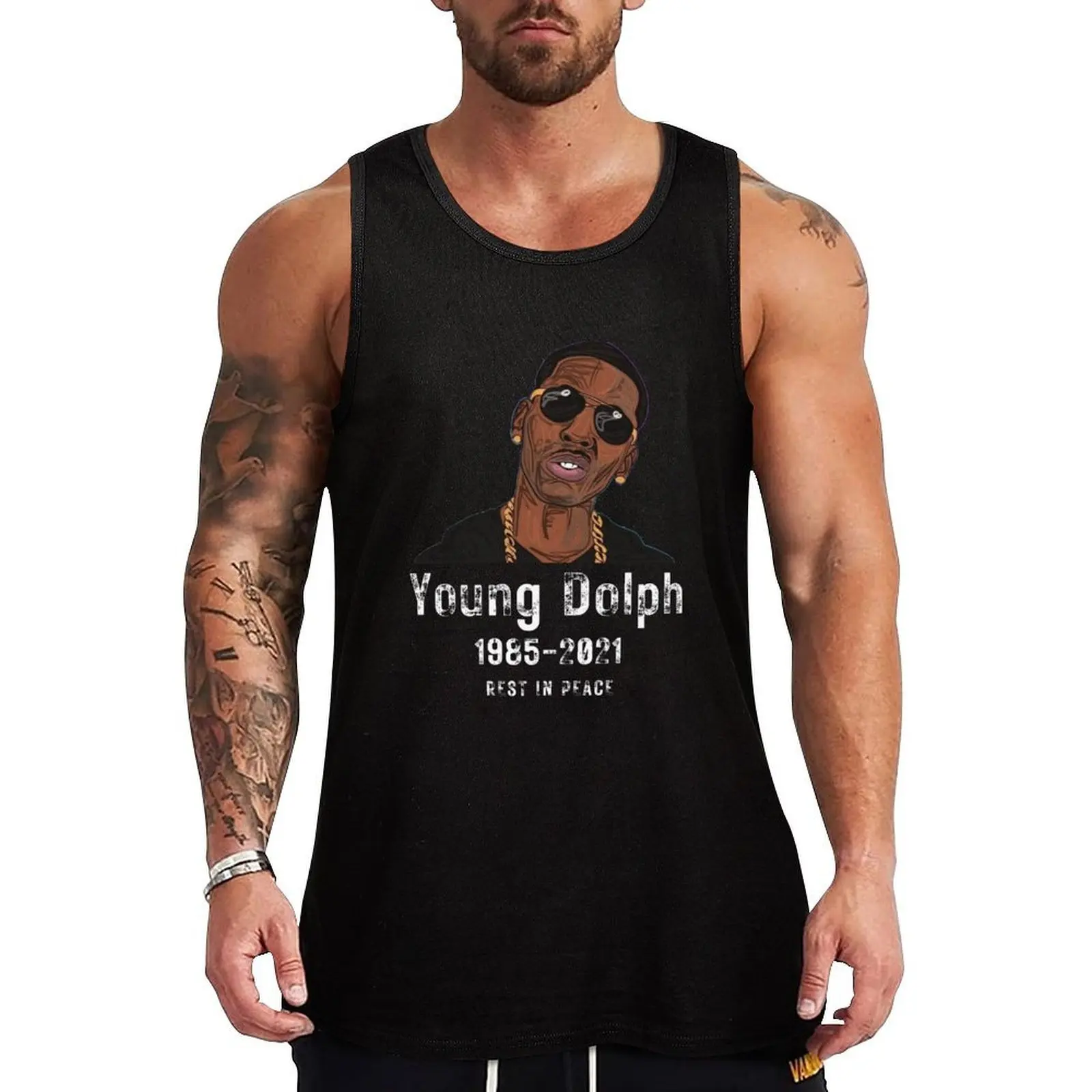 Young Dolph Tank Top Solid Color Tank Top Regular Fit Comfort Undershirt