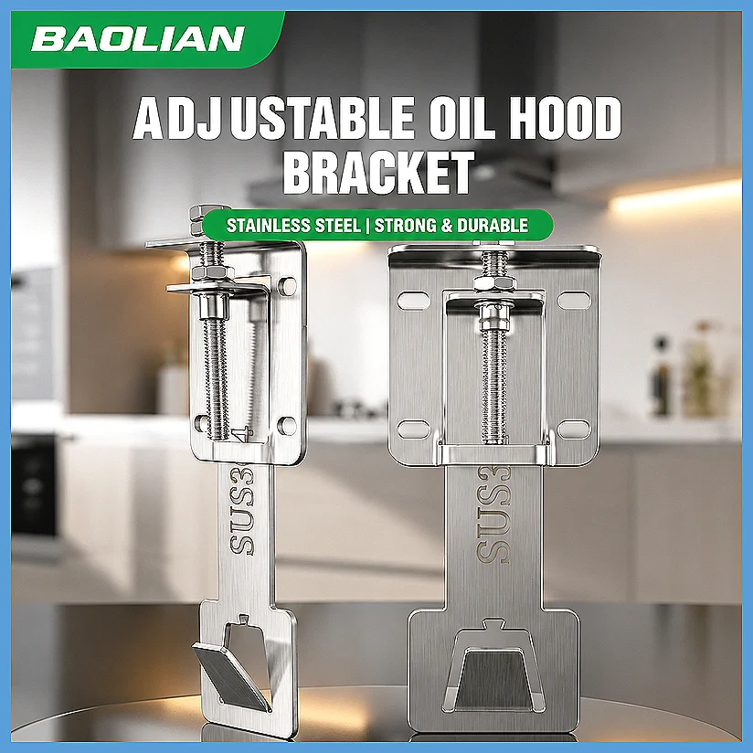 Adjustable Range Hood Mounting Bracket 304 Stainless Steel Thickened Universal Hanger, Floating Hook for Extractor Fan Lift S