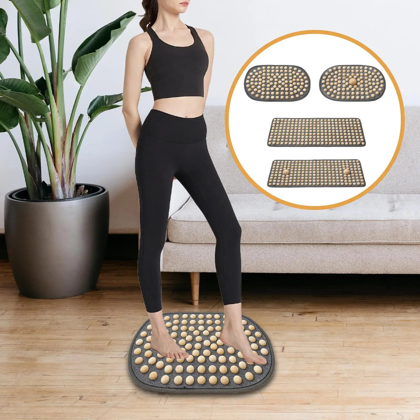

Wooden Foot Acupressure Mat, Portable Acupressure Pad, Massage Board, Foot Massager Mat, for Relaxing, Anti Slip