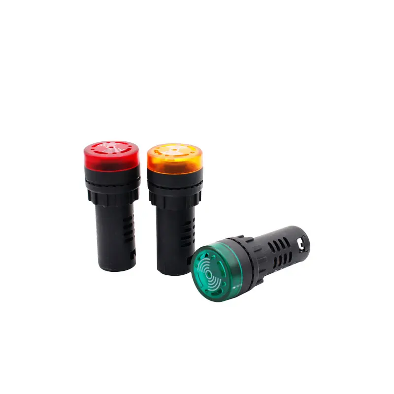 16mm/22mm AD16-22SM 12V 24V 110V 220V 380V Flash Signal Light Red LED Active Buzzer Beep Alarm Indicator Red Green Yellow Black