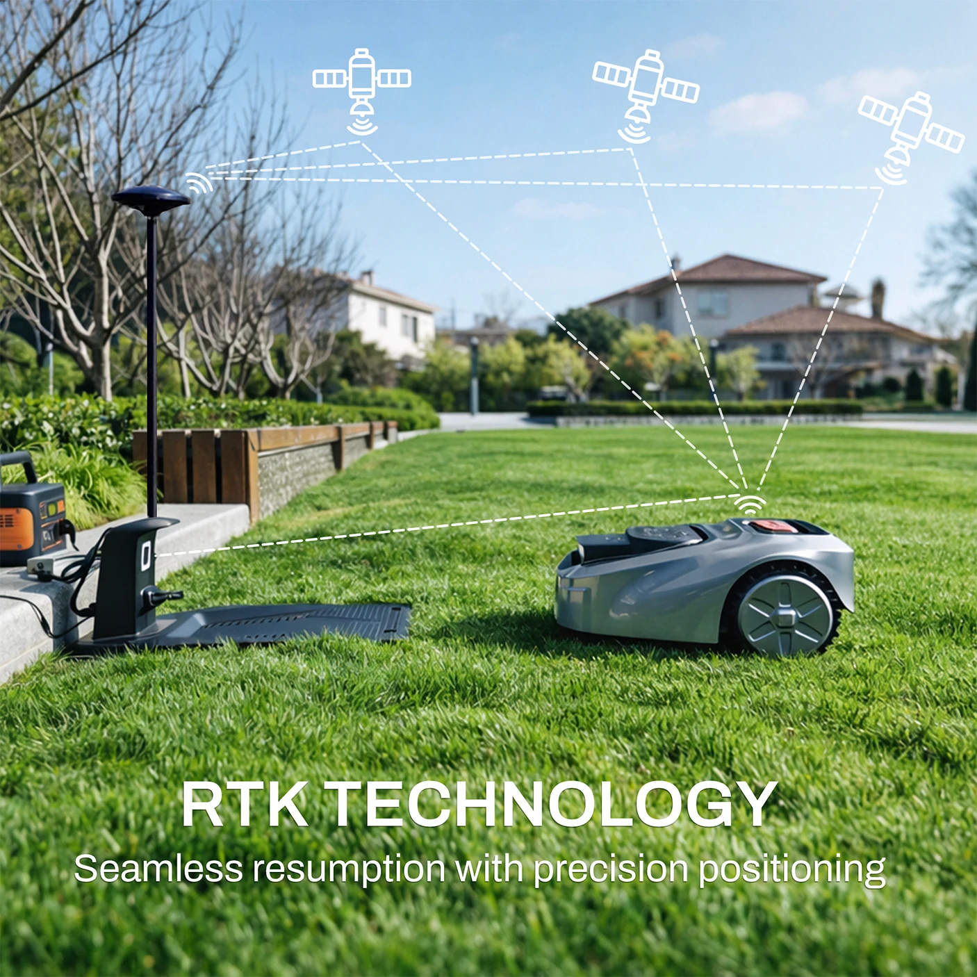 ISWARD GS Wire-Free RTK+AI Vision Robot Lawn Mower:1000㎡, Obstacle Avoidance, 4G/WiFi/Bluetooth App, GPS Anti-Theft