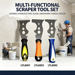 LiTuiLi 1Pc 15 in 1 Stainless Steel Putty Knife Paint Scraper Wallpaper Remover Can Opener Multi-Tool for Home DIY Construction