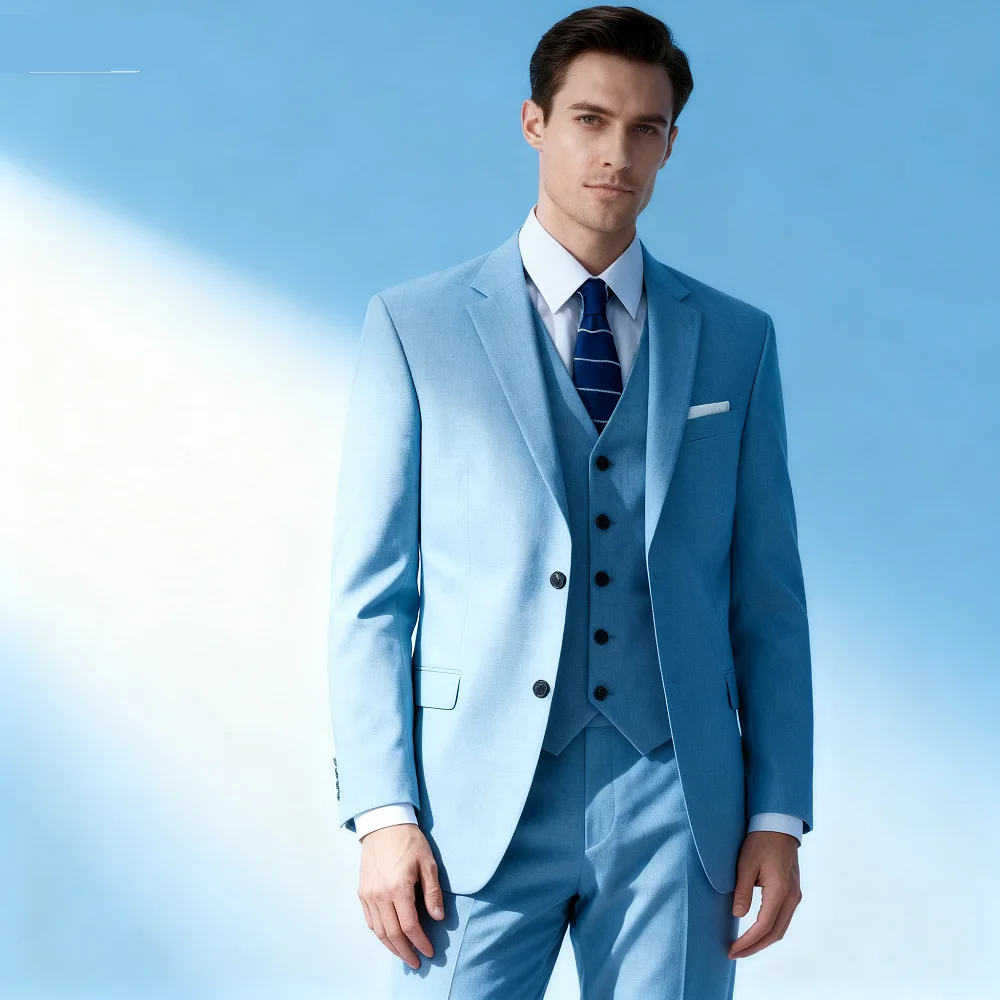 

Elegante Green Wedding Suit Men's Smoking Terno 3-Piece Ensemble Notch Lapel Jacket Pants Vest Fine Fit Business Outfit