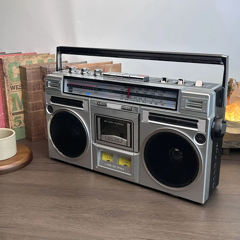 New Multifunction Stereo Radio Retro Vintage Recording Recorder Tape Drive Nostalgic Bluetooth Speaker