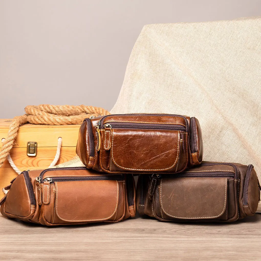 Pu Vintage-Stil Hüft tasche bequem und praktisch für Männer Mehrzweck geschenke Hüft tasche für Männer braun