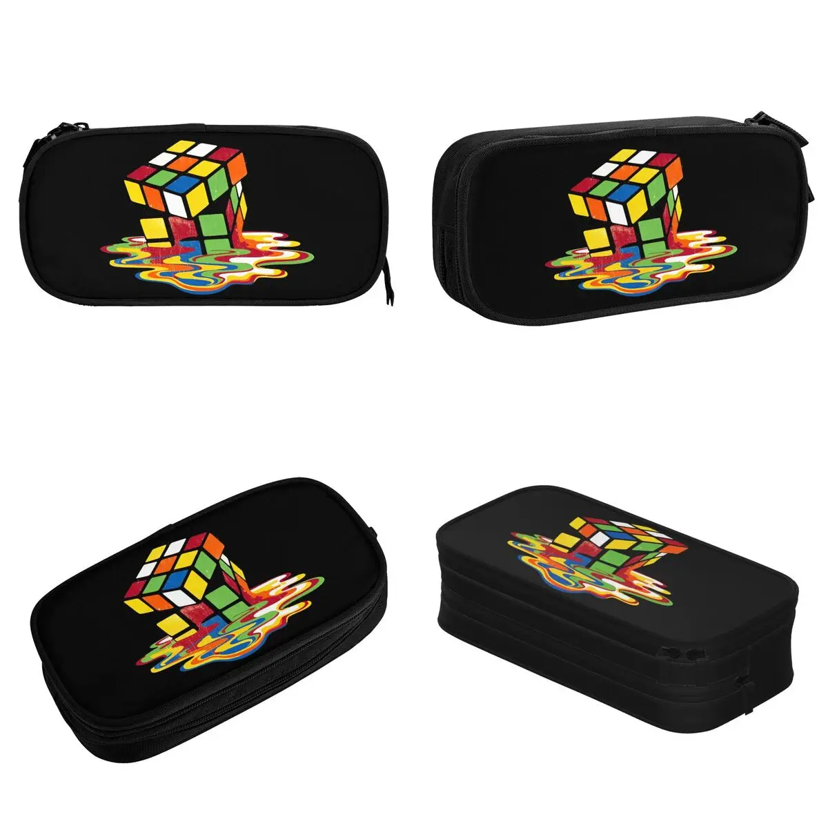 Rubix Melted Graffiti Cube Pencil Case Math Rubik Rubics Pencilcases Pen for Student Big Capacity Bag School Supplies Stationery