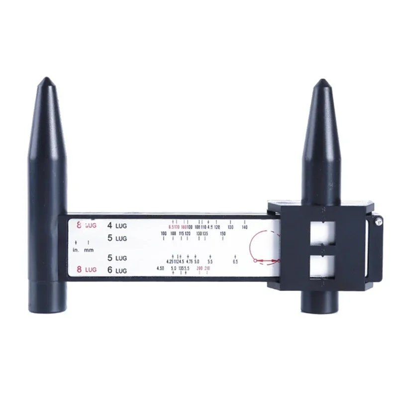 

Wheel Rim Bolt Pattern Sliding PCD Measuring Tool Gauge Ruler 8 Holes PCD Ruler Lugs Hub Pitch Measurement Tool New
