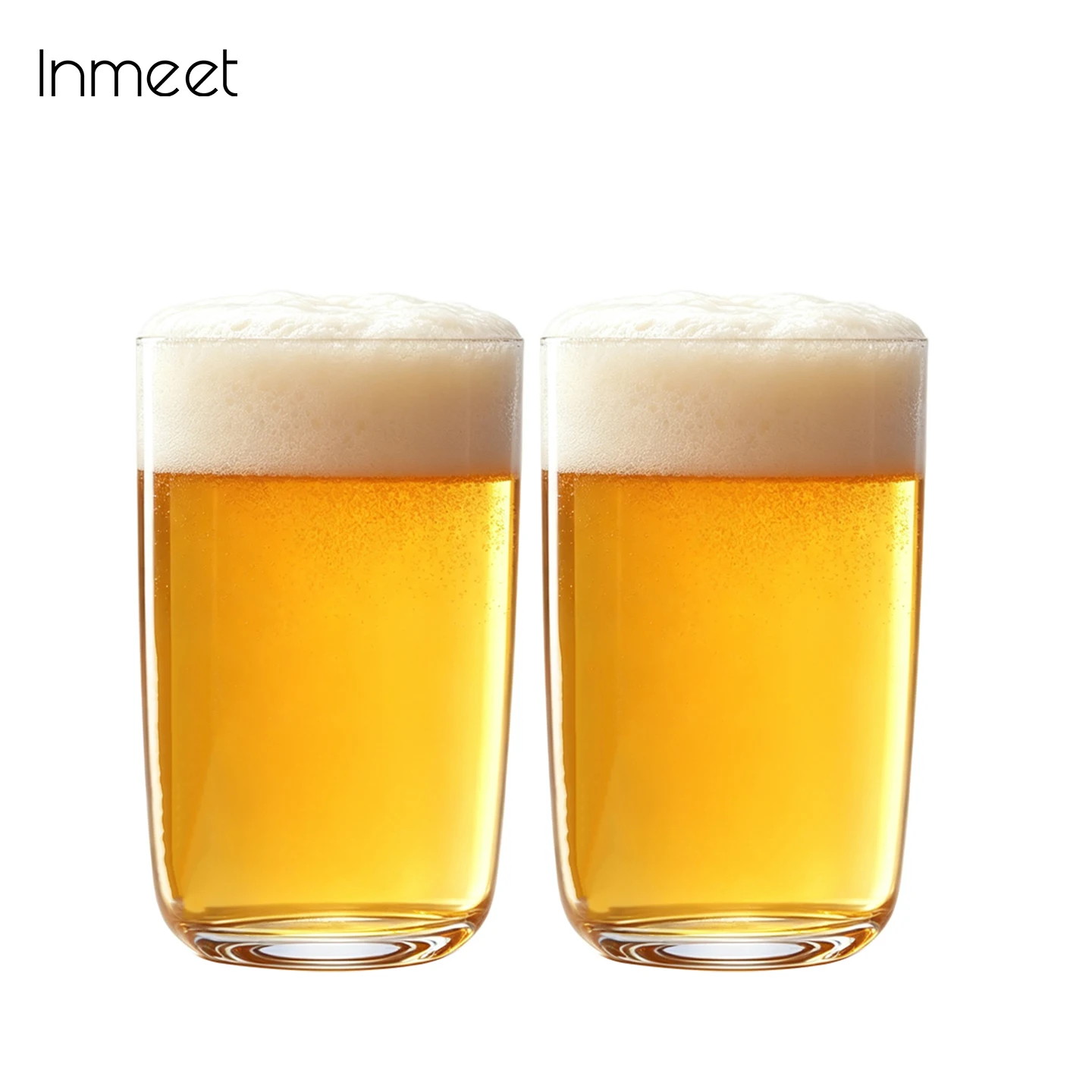 Inmeet Set of 2 Hand-Blown Crystal Glass Beer And Iced Americano Coffee Cups Premium Glassware for Beverages