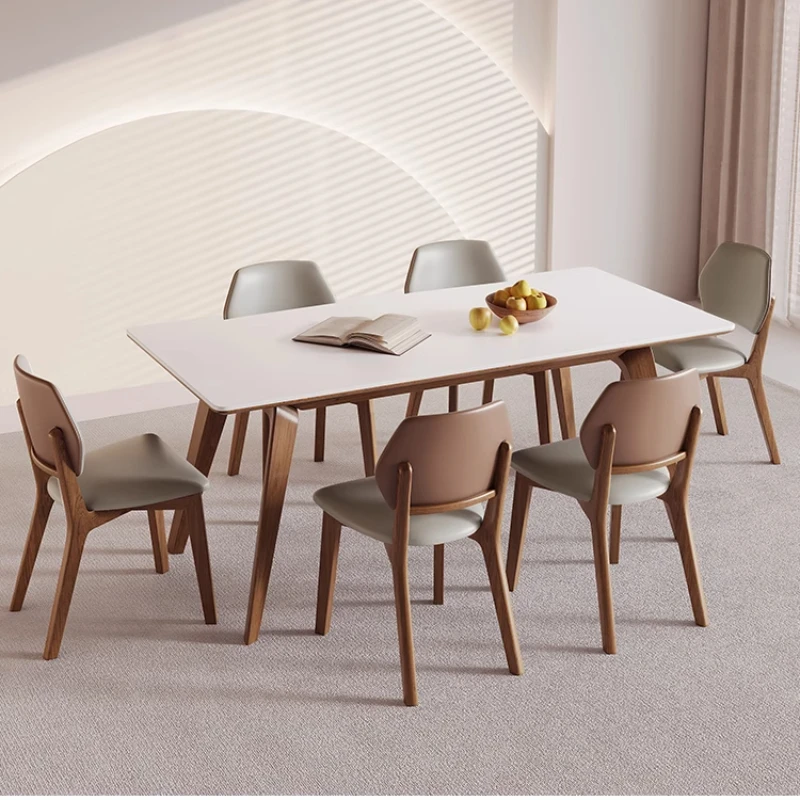 

Console Center Dressing Modern Table Coffee Simple Square Rock Cream Style Dining Table Solid Wood Comedores Modern Home Decor