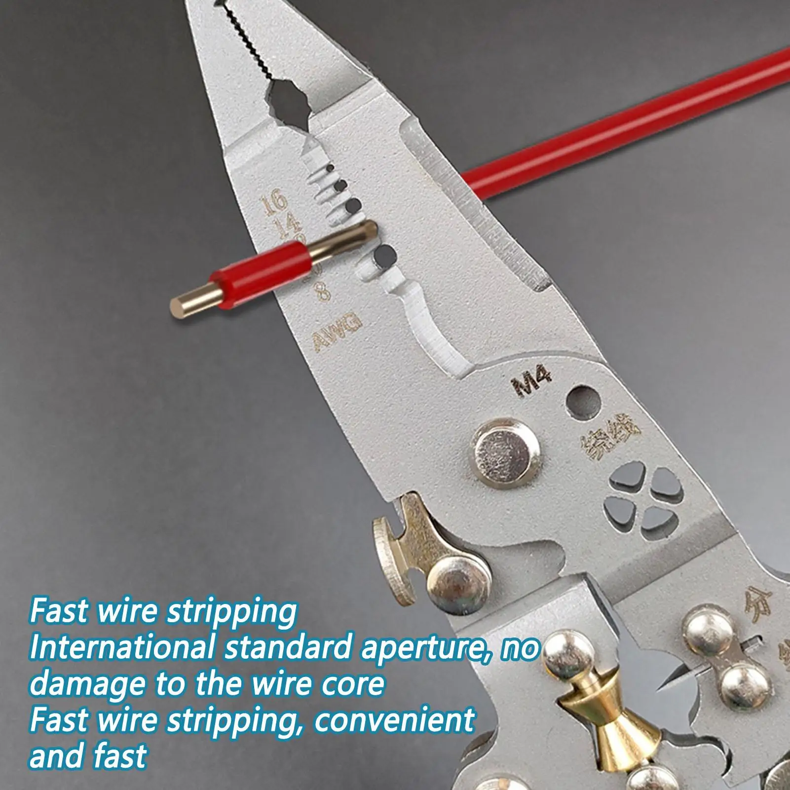 

Wire Stripper Tool Multifunctional Cable Plier Portable Precision Wire Stripper with Electrical Test for Industrial Automotive