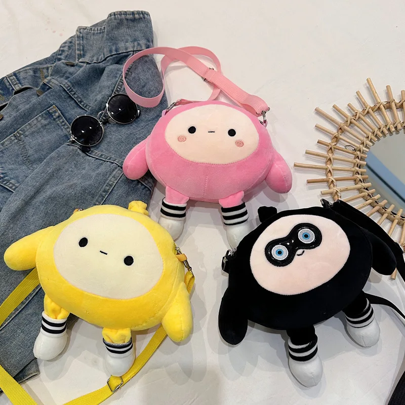 Kawaii Cartoon Plush Women Crossbody Bag Cute Doll Girl Messenger Bag Japanese Style Shoulder Bag Small Phone Bag Creative Gift