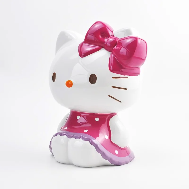 Kawaii Hello Kitty akcja figurka zabawka kot kreskówkowy świnka skarbonka ceramiczna Anime kotek słodkie ozdoby na biurko prezenty urodzinowe dla dzieci