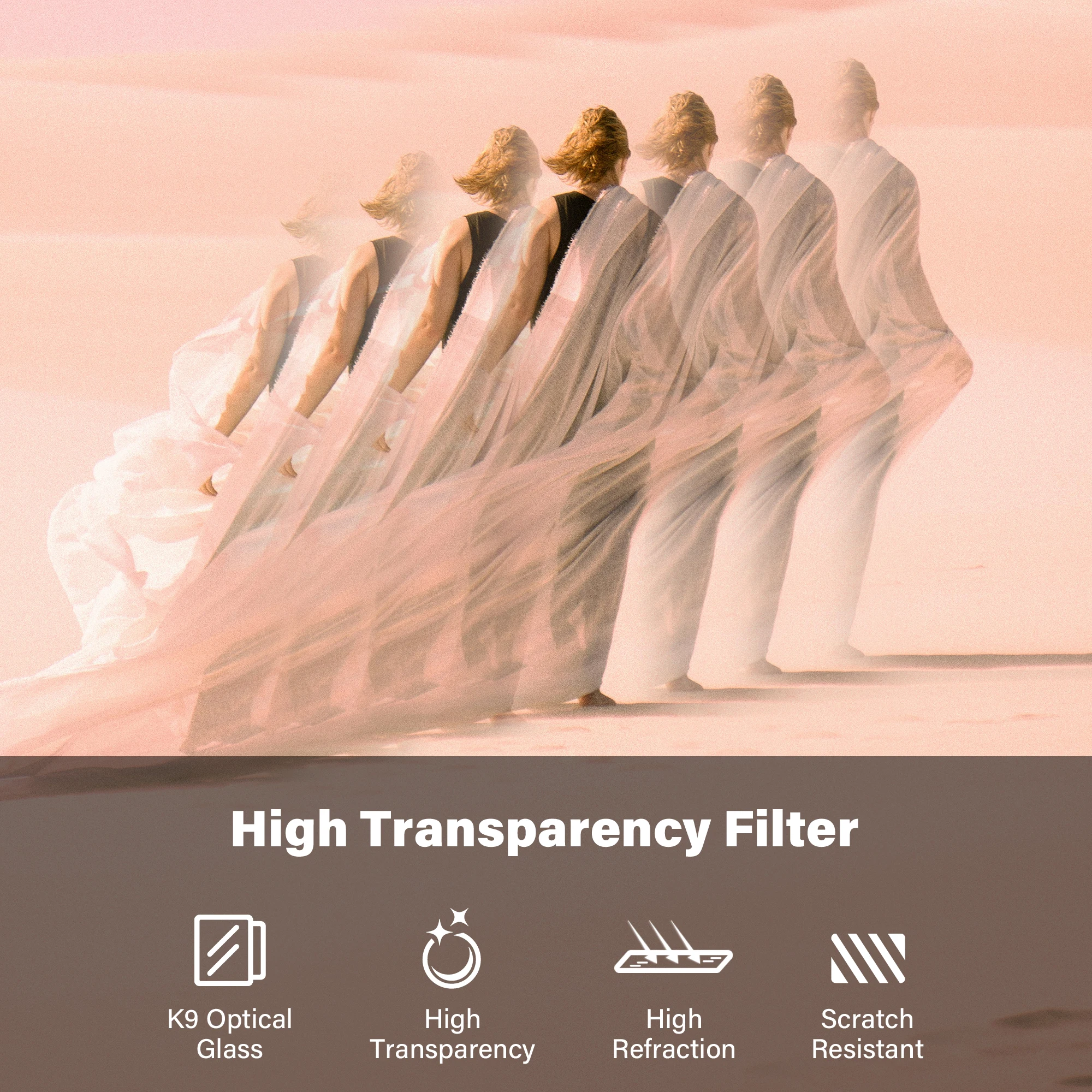 WalkingWay Linear Prism Filter Special Effects Lens Filter Foreground Blur Film Props for Music Videos Portrait Film Photography