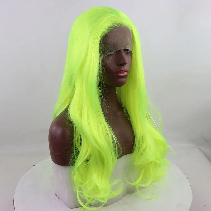 

Bombshell Tender Green Loose Wave Synthetic 13X4 Lace Front Wigs Glueless High Quality Heat Resistant Fiber Hair For Women Wigs