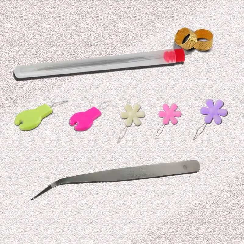 1set Beading Needles with Plastic Storage Bottle Opening Curved Bead Needle Pins for DIY Jewelry Necklace Handmade Making Tools