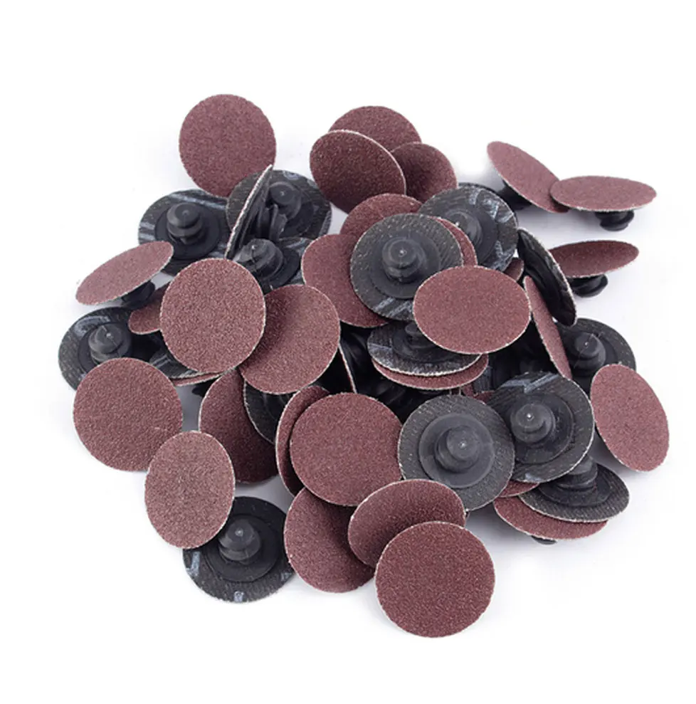 1 inch 25mm Roll Lock R-Type Quick Change Discs Granular Sandpaper Metallic Wood Polishing Accessories Grinding Disc 20Pcs