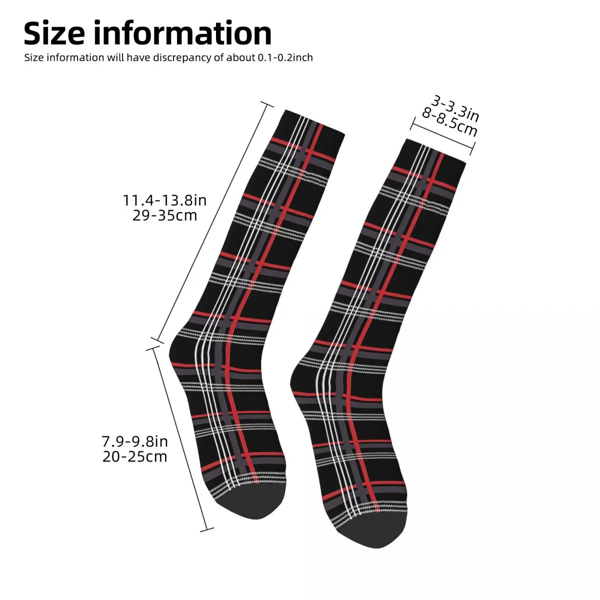 GTi Tartan Socks Harajuku High Quality Stockings All Season Long Socks Accessories for Unisex Gifts