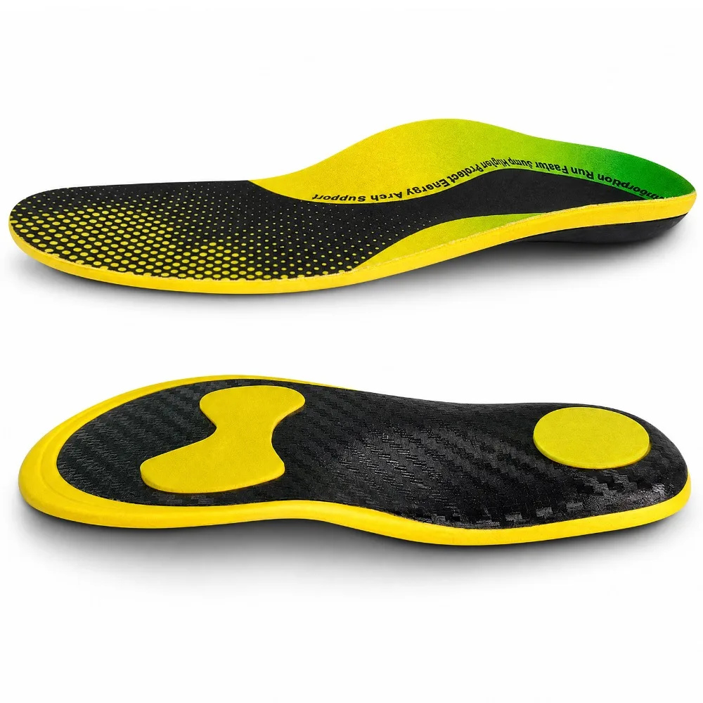 Carbon Fiber Insoles Full Palm Carbon Plate Shock Absorption Anti-Torsion Lightweight for Running Basketball Football Sports