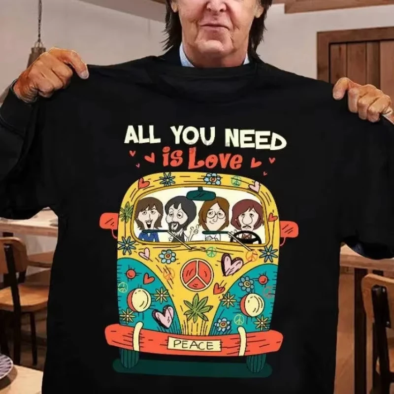 The B-Beatles All You Need Is Love T-Shirt Unisex for Men FAN Vintage Graphic Cotton Tee Streetwear Casual Music Gift Band Merch