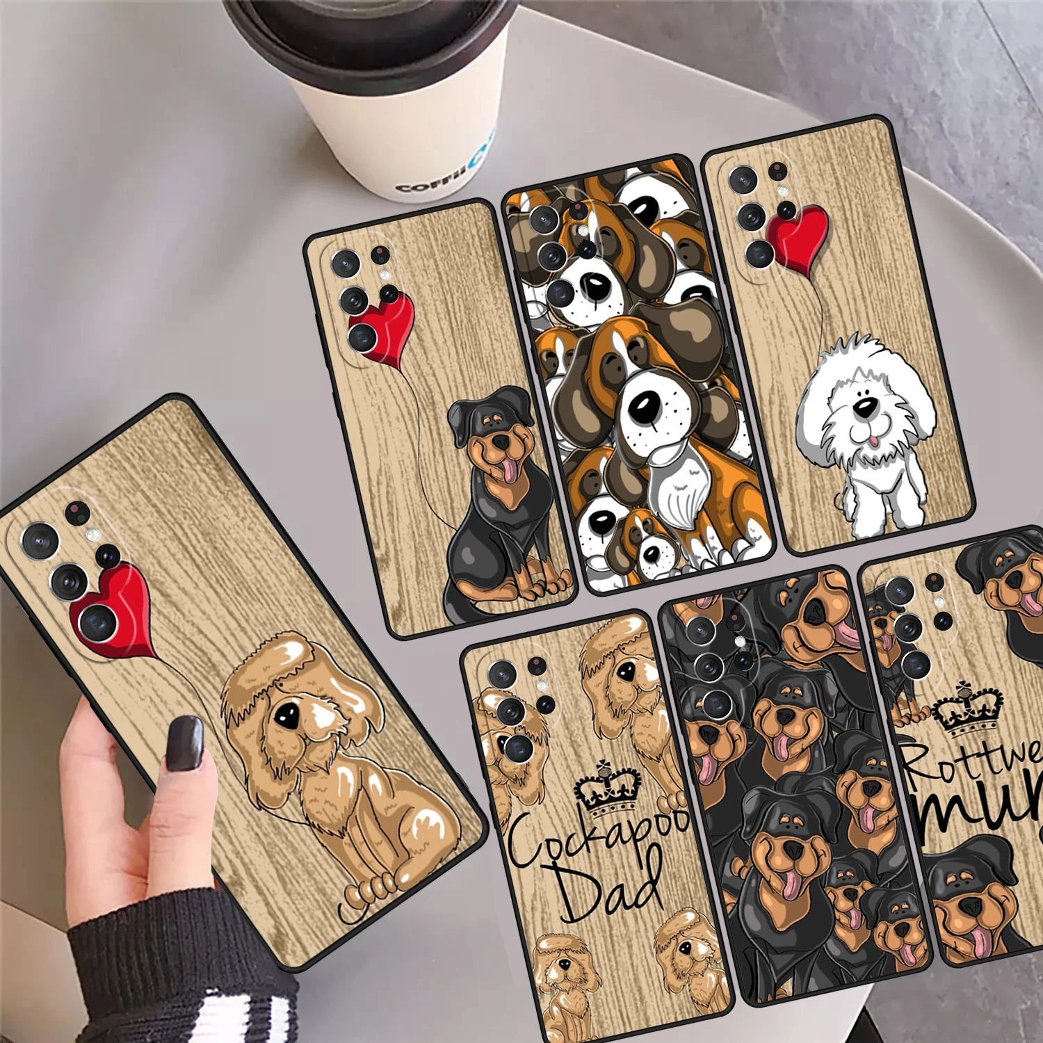 Rottweiler mum Cockapoo dog Boxer love heart puppy Phone Case Cover For Samsung S24 Ultra 23 S22 Plus S21 FE S20 S8 S9 S10