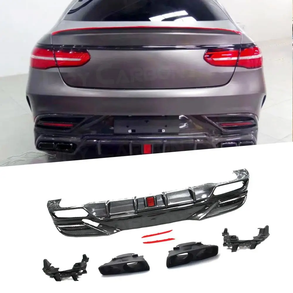 Carbon Fiber Rear Lip Diffuser Protector For Mercedes Benz GLE Class W292 GLE350 GLE63 For AMG Coupe 2016-2019 Rear Bumper Lip