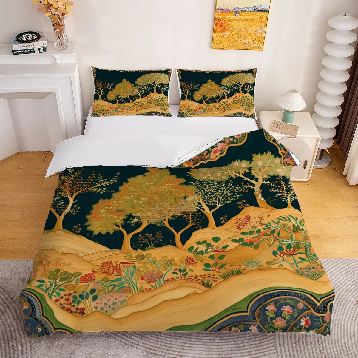 

Cherry tree Duvet size Mountain Cherry tree Duvet cover set, 1 duvet cover and 2 pillowcases