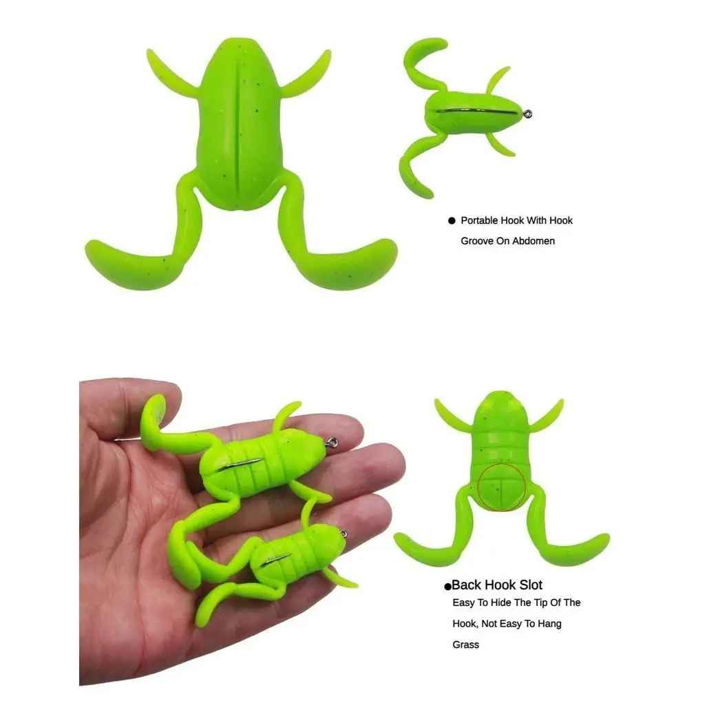 5pcs/3pcs Set Fishing Soft Jump Frog Lure 5g/8g Topwater Fishing Bait Lure with Crank Hook