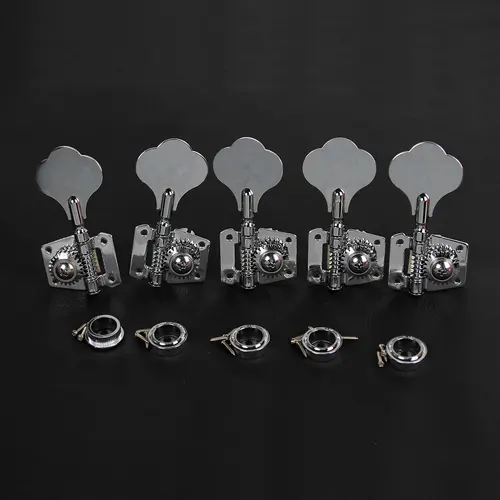 FLEOR 5 clavijas de afinación de bajos 4R1L 5 cuerdas cabezales de máquina afinadores cromo/negro