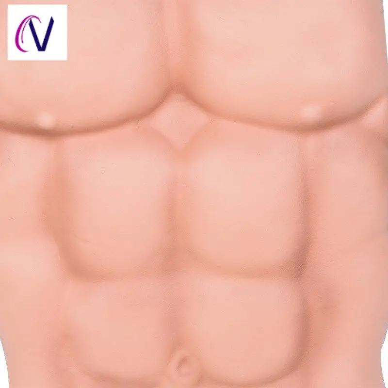 Faux Muscles de la Poitrine en Silicone pour Homme, Cosplay, Simulation Artificielle, Muscles Abdominaux, Robe en Y, Pas Cher, Halloween