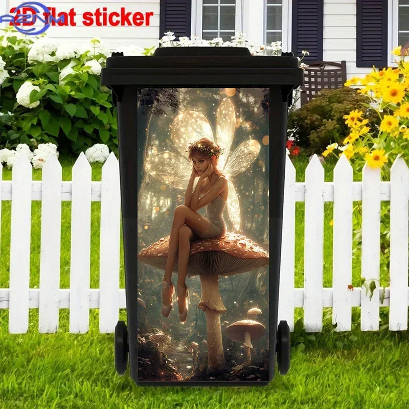 2D Printed DIY Bin Makeover Decal Fashion Graphic Ornament for Household Trash Storage Bin