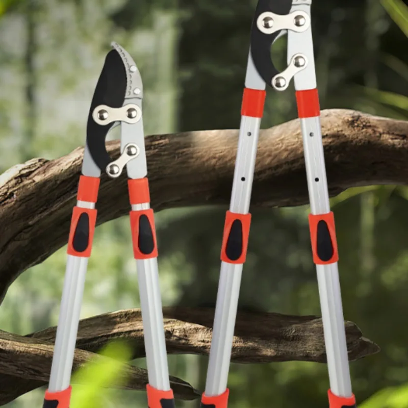 Aluminum Alloy Pruning Scissors Professional Telescopic Labor-saving Adjustable Anti-slip Handle Garden Fruit Branch Scissors