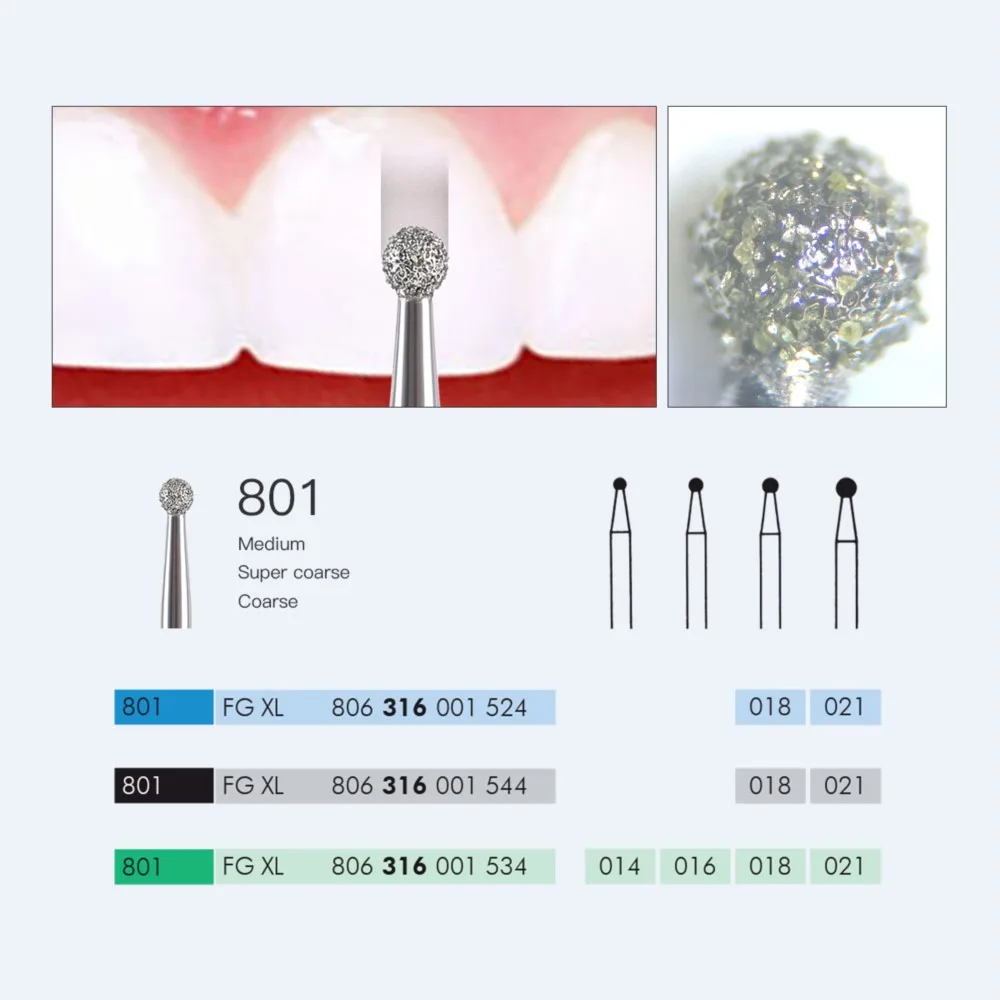 10 Stks/pak Azdent Dental Diamond Burs Boor Bal Ronde Type 25Mm Fg 1.6Mm Voor Hoge Snelheid Handstuk 450000r/Min