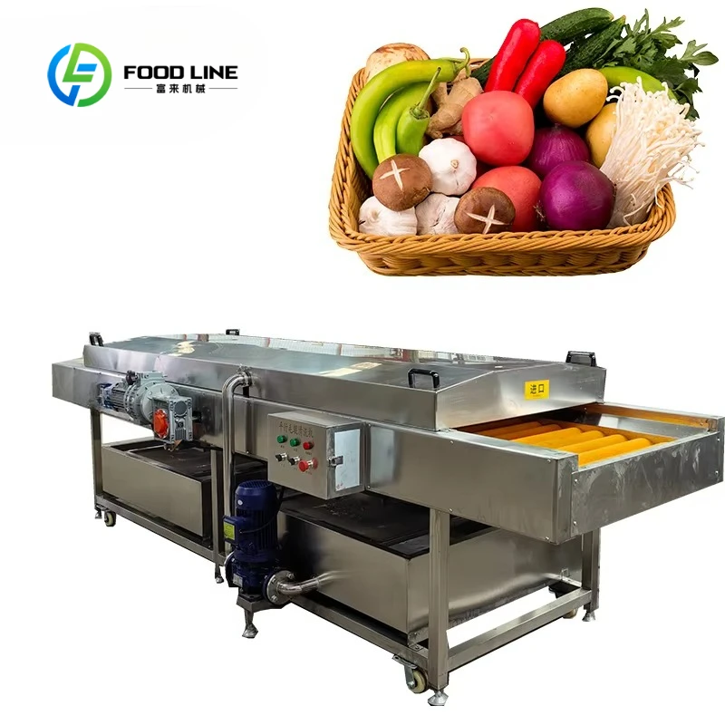 Customized Commercial Parallel Brush Roller Cleaning Machine, Potato, Ginger and Carrot Brush Cleaning and Peeling Machine