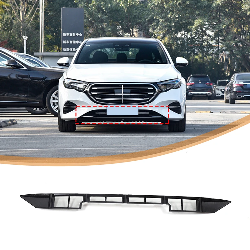 

For Mercedes Benz E Class W214 2024 ABS Black Car Front Grill Bottom Anti Bug Net Decorate Car Accessories(Sport Version）
