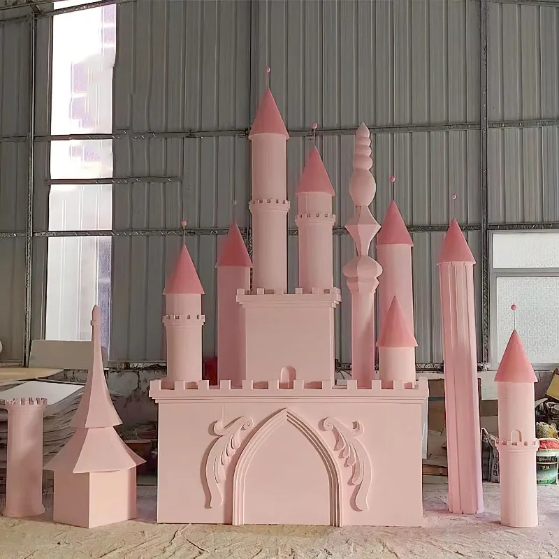 Pink Foam Castle for Wedding Decoration Creative Wedding Props Pink Foam Castle