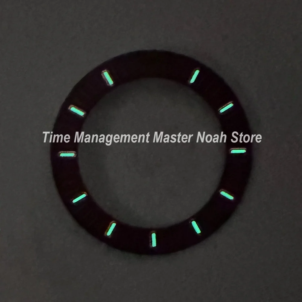 28.5 ミリメートル S ロゴ中空高品質ダイヤルフィット NH70 ムーブメントグリーン夜光時計修正アクセサリー