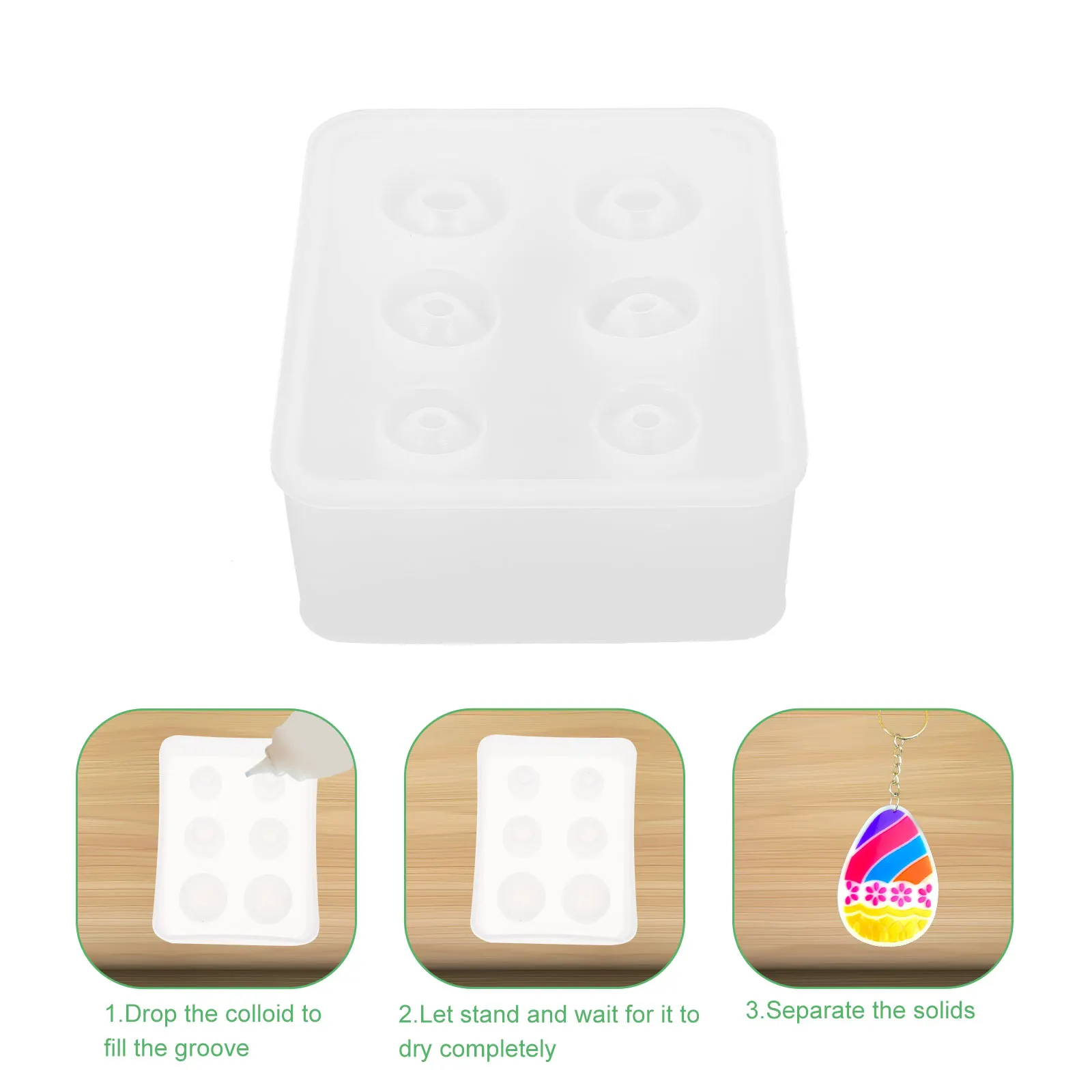 

Three-dimensional Pendant Mold Jewelry Silicone Elliptical Molds Nail Hanging Mould Pendants No Hole