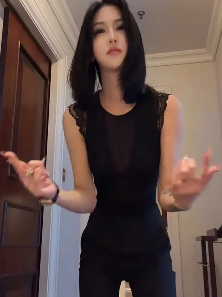 

Bla Deep V Lace Csole Bodysuit round Ne Me Underwear Ele Sexy See tough Base irt Women's Faion