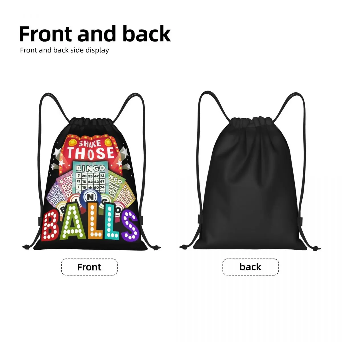 Shake Those Balls Bingo Drawstring Bags Men Women Foldable Sports Gym Sackpack Training Backpacks