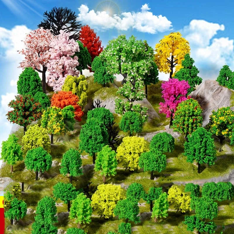 20-100pcs Model Trees Kit Train Artificial Miniature Tree Scenery Railroad Decoration Building Landscape Accessories 2.8-10.5cm