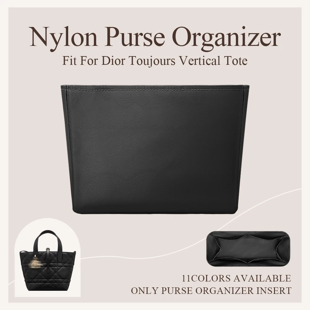 Nylon Purse Organizer Insert Fit for Dior Toujours Vertical Tote Lightweight Inside Organizer Bag Makeup Inner Liner Storage Bag