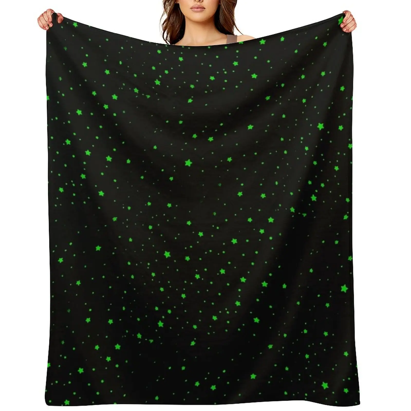 

neon green glowing stars on ceiling Throw Blanket wednesday Sofa Quilt Bed Sofas Blankets