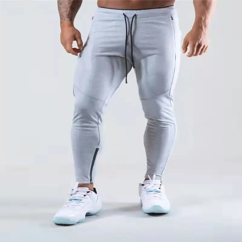 Fitness Pants for Men's Spring and Autumn New Breathable Sports and Casual Pants Slim Fit, Small Foot Zipper Guard Pants