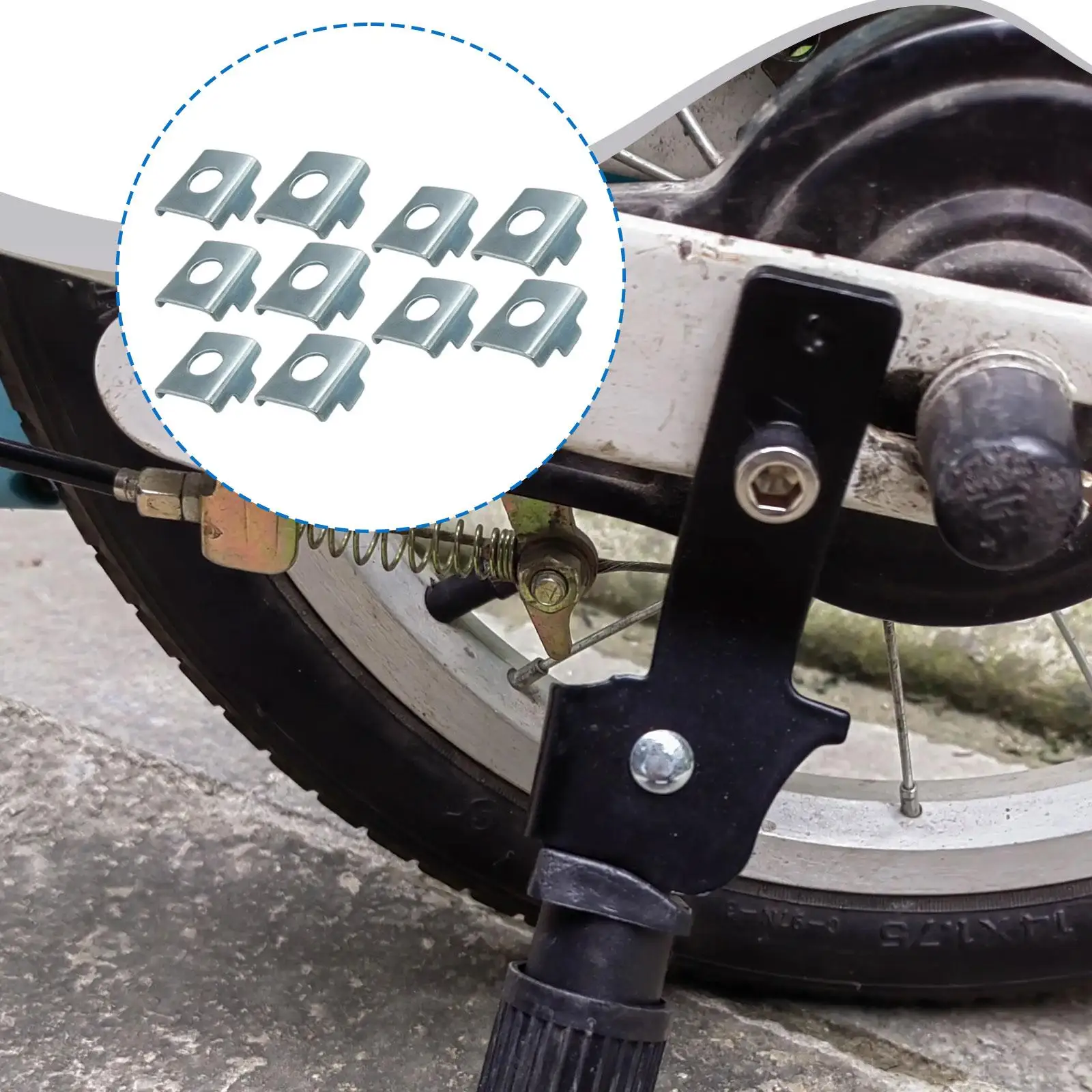 10Pcs Bicycle Training Wheel Positioning Piece Accessories Easy to Install Portable Practical Auxiliary Wheel Support Gasket