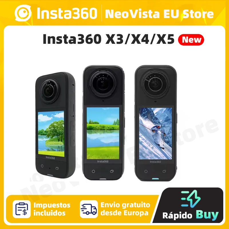 【الشحن من الاتحاد الأوروبي】كاميرا Insta360 X3/X4/X5-Waterproof 360 مع أجهزة استشعار 1/2 بوصة 48 ميجابكسل، فيديو HDR نشط 5.7K 360، صورة 72 ميجابكسل 360 درجة #4