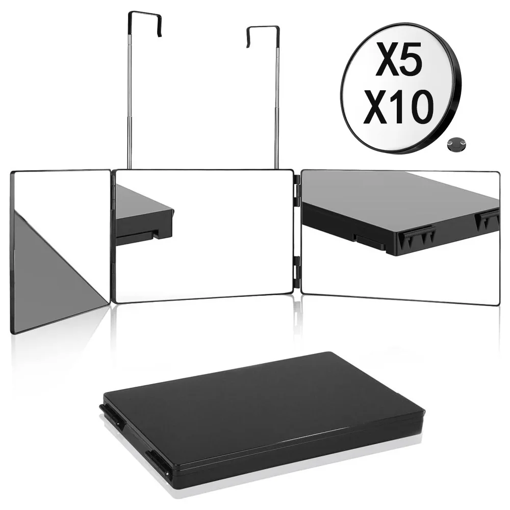 

Портативное складное зеркало для макияжа S Travel 360° с регулируемой по высоте телескопической ручкой для самостоятельной стрижки волос