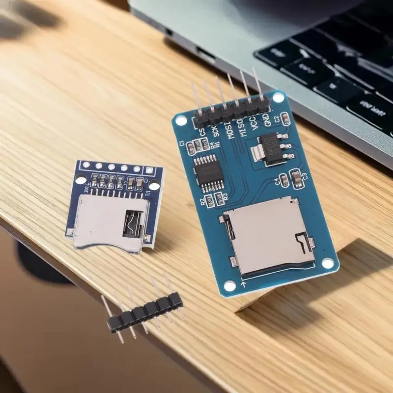 2 Mini TF Card Reader Modules with SPI Interfaces Included; Serves 5V/3.3V Power; Comes with Level Converter Chip for DIY KIT.