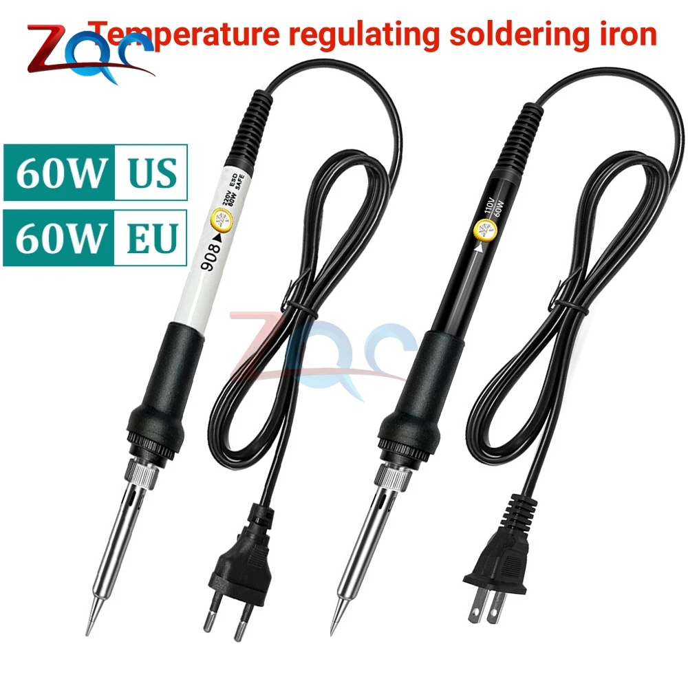 60W Electric Soldering Iron LCD Digital Display Adjustable Temperature Welding Repair Tools 220V / 110V Solder Wire Tips